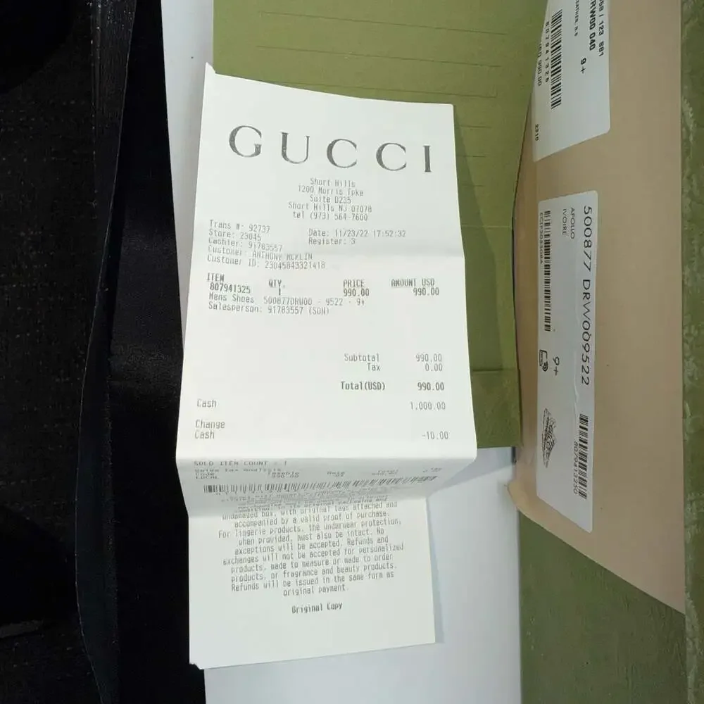 Gucci Men's Rhyton Leather Sneaker with Logo in Ivory